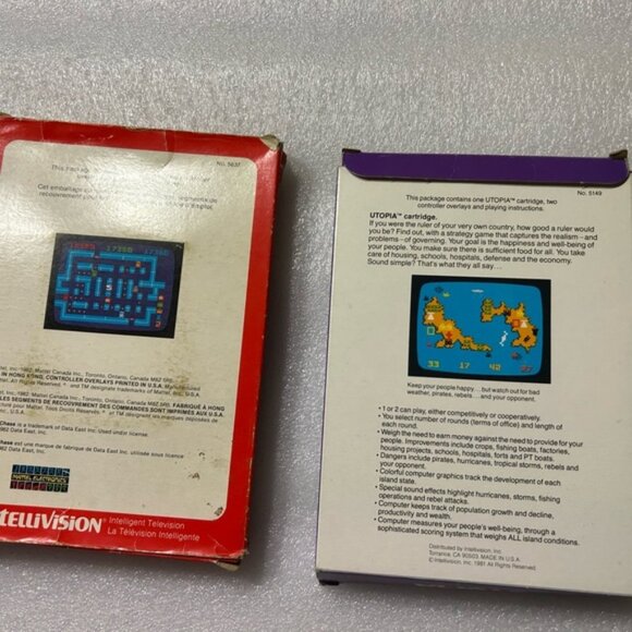 Utopia and Lock 'n' Chase Game Set - Purple and Red for Mattel Intellivision - Picture 2 of 4